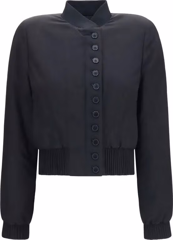 Black Polyester Bomber