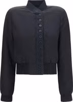 Black Polyester Bomber 1