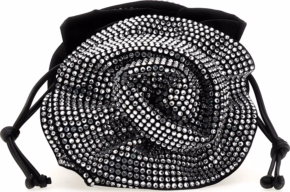 Black Viscose Crossbody Bag