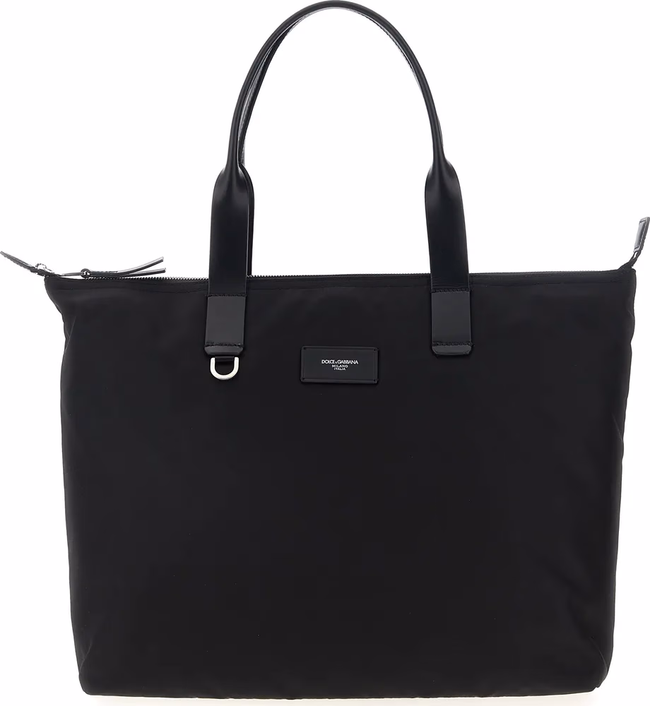 Black Polyamide Tote Bag