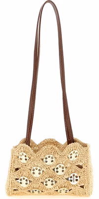 Beige Ramie Shoulder Bag