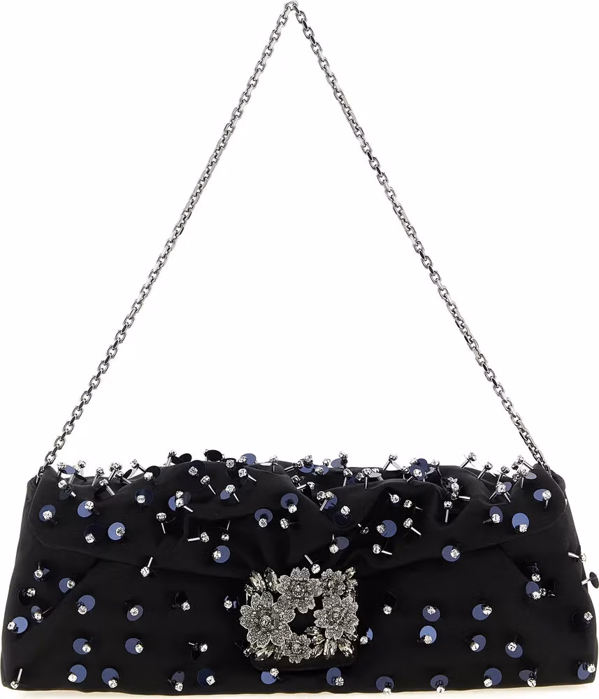 Black Viscose Clutch Bag
