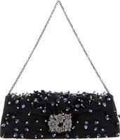 Black Viscose Clutch Bag 1