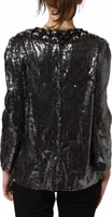 Metallic Gray Sequin Embellished Blouse Top 3