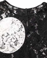 Black White Floral Lace Short Sleeve Blouse Top 4