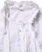 White Ruffled Lace Embellished Blouse Top 1