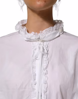 White Ruffled Lace Embellished Blouse Top 5