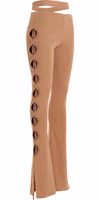 Beige Viscose Flared Pants 2
