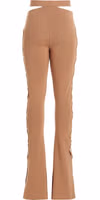 Beige Viscose Flared Pants 3
