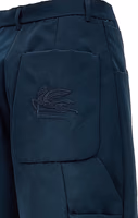 Blue Polyester Cargo Pants 4