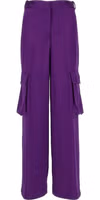 Purple Viscose Cargo Pants 1