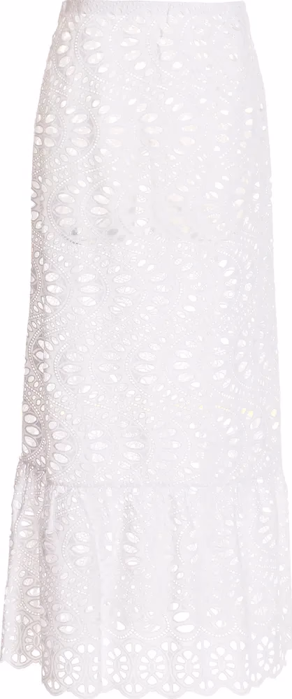 White Cotton Mini Skirt