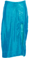 Blue Recycled Polyester Midi Skirt 1