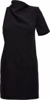 Black Viscose Short Dress 1