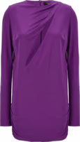 Purple Viscose Short Dress 1