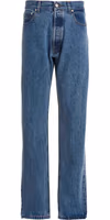 Blue Cotton Straight-Leg Jeans 1