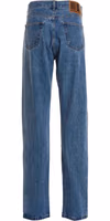 Blue Cotton Straight-Leg Jeans 2