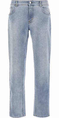 Blue Cotton Slim Fit Jeans