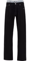 Black Cotton Straight-Leg Jeans 1