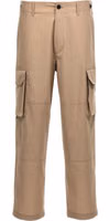 Beige Polyester Cargo Pants 1