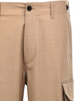 Beige Polyester Cargo Pants 3