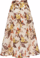 Multicolor Linen Midi Skirt 2