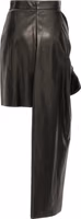 Black Lamb Leather Long Skirt 2