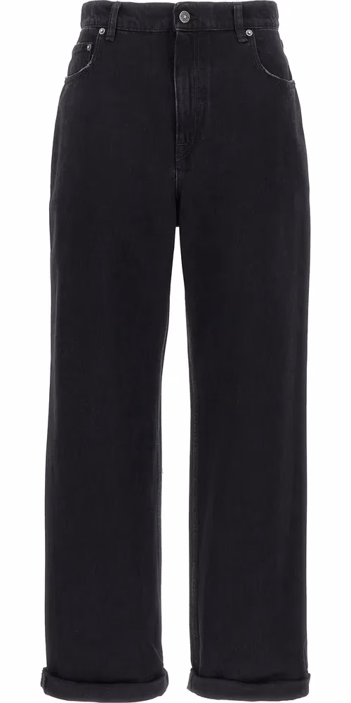 Black Cotton Relaxed Fit Jeans