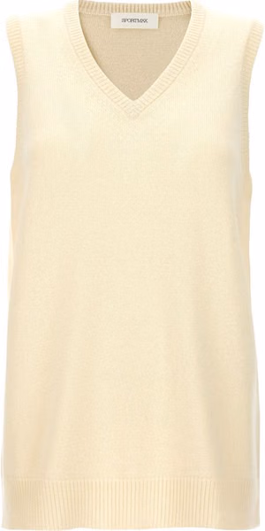 Bicolor Wool Sleeveless Jacket