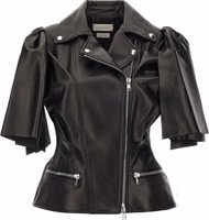 Black Lamb Leather Sleeveless Jacket 1
