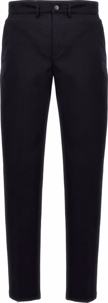 Blue Cotton Casual Pants