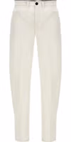 White Cotton Casual Pants 1