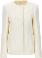 White Polyester Full-Length Jacket 1