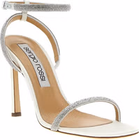 White Goatskin Stiletto Heel Sandals 2