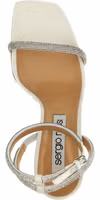 White Goatskin Stiletto Heel Sandals 4