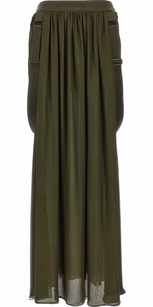 Bicolor Silk Mini Skirt