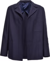 Blue Virgin Wool Full-Length Jacket 1