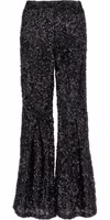Black Polyester Flared Pants 2