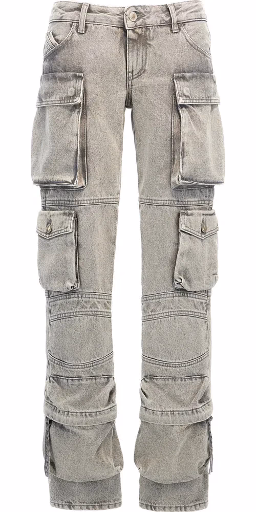 Gray Cotton Cargo Pants
