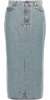 Blue Cotton Midi Skirt 1