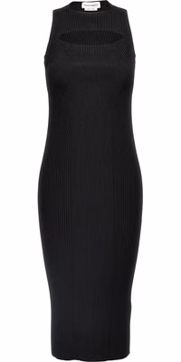 Black Viscose Midi Dress