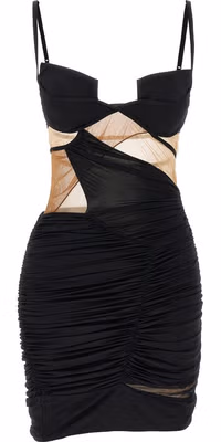 Black Viscose Short Dress