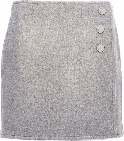 Gray Wool Long Skirt