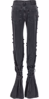Black Cotton Flared Jeans 2