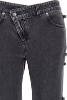 Black Cotton Flared Jeans 3