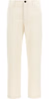 White Cotton Casual Pants 1