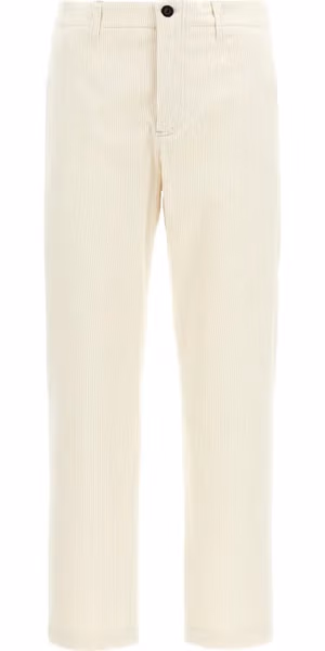 White Cotton Casual Pants