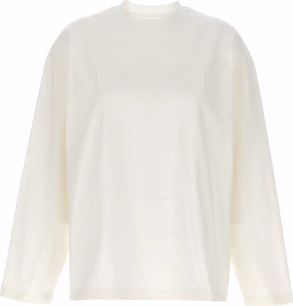 White Cotton Long Sleeve T-Shirt