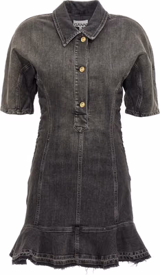 Black Cotton Short Dress