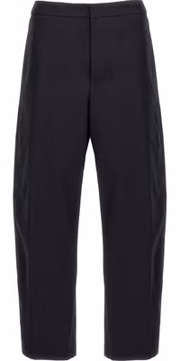 Blue Cotton Casual Pants